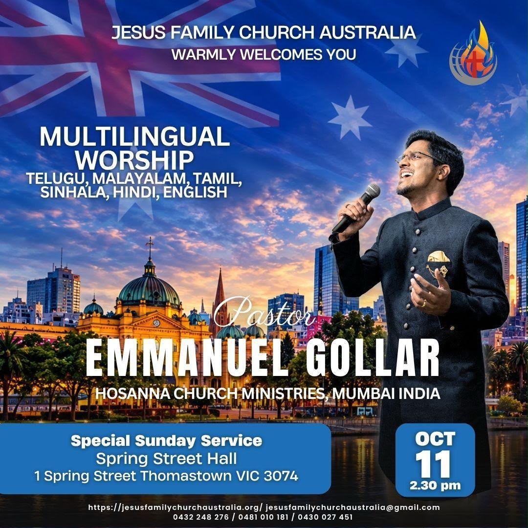 Melbourne 11th October Jesus Family Church Australia