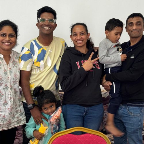 Pastor Emmanuel Gollar & family with Pastor Saudesh & Family in Mauritius